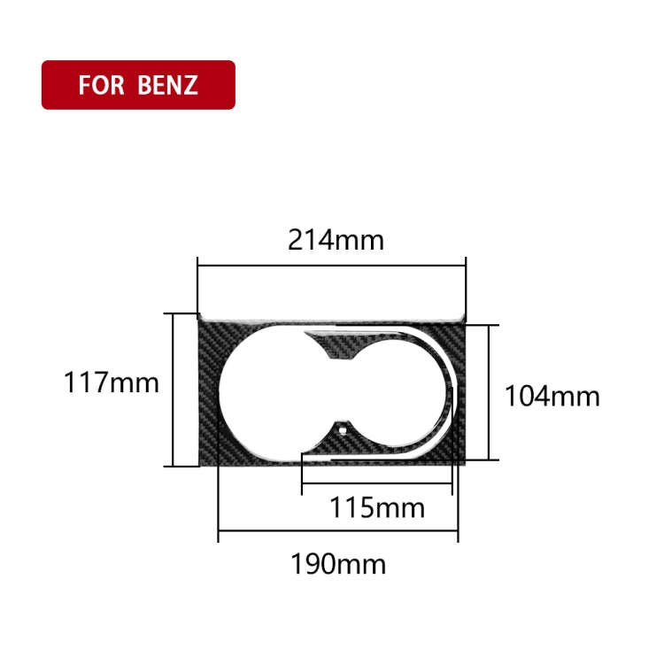 Car Carbon Fiber Solid Color Water Cup Holder Panel A Decorative Sticker for Mercedes-Benz GLE 20...