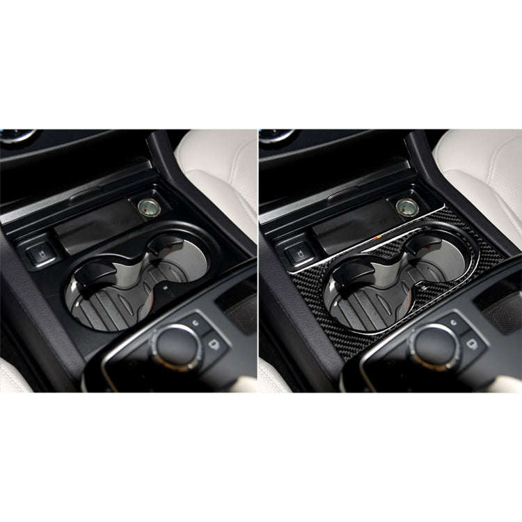 Car Carbon Fiber German Color Water Cup Holder Panel A Decorative Sticker for Mercedes-Benz GLE 2...