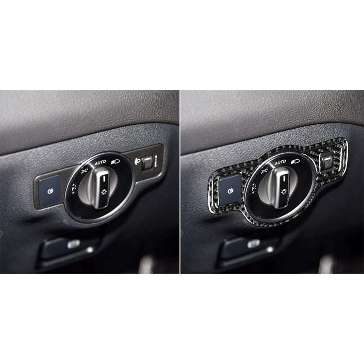 Car Carbon Fiber Solid Color Headlight Switch D Decorative Sticker for Mercedes-Benz A 2013-2018/...