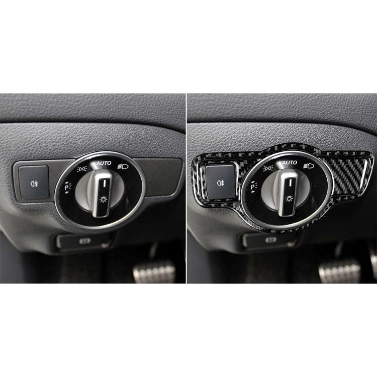 Car Carbon Fiber Solid Color Headlight Switch A Decorative Sticker for Mercedes-Benz A 2013-2018/...