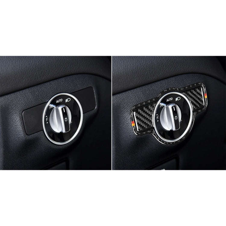 Car Carbon Fiber German Color Headlight Switch B Decorative Sticker for Mercedes-Benz A 2013-2018...