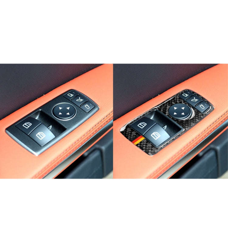 Car Carbon Fiber German Color Window Lift Panel Decorative Sticker for Mercedes-Benz C Class 2010...