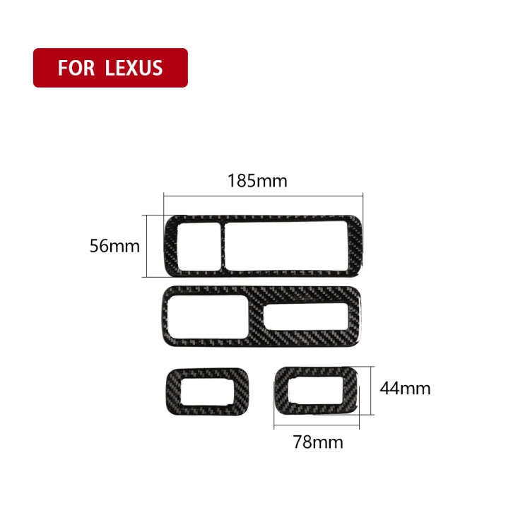 Car Carbon Fiber Window Glass Lift Decorative Sticker for Lexus RX300 / 270 / 200T / 450h 2016-20...