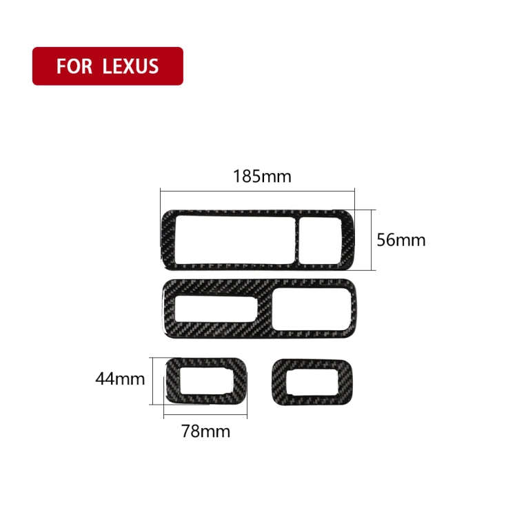 Car Carbon Fiber Window Glass Lift Decorative Sticker for Lexus RX300 / 270 / 200T / 450h 2016-20...