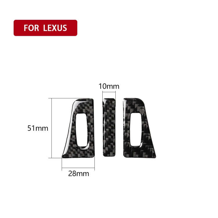 3 in 1 Car Carbon Fiber Air Outlet Decorative Sticker for Lexus NX200 / 200t / 300h 2014-2021, Le...