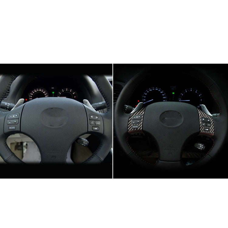 Car Carbon Fiber Steering Wheel Button B Decorative Sticker for Lexus IS250 300 350C 2006-2012, L...