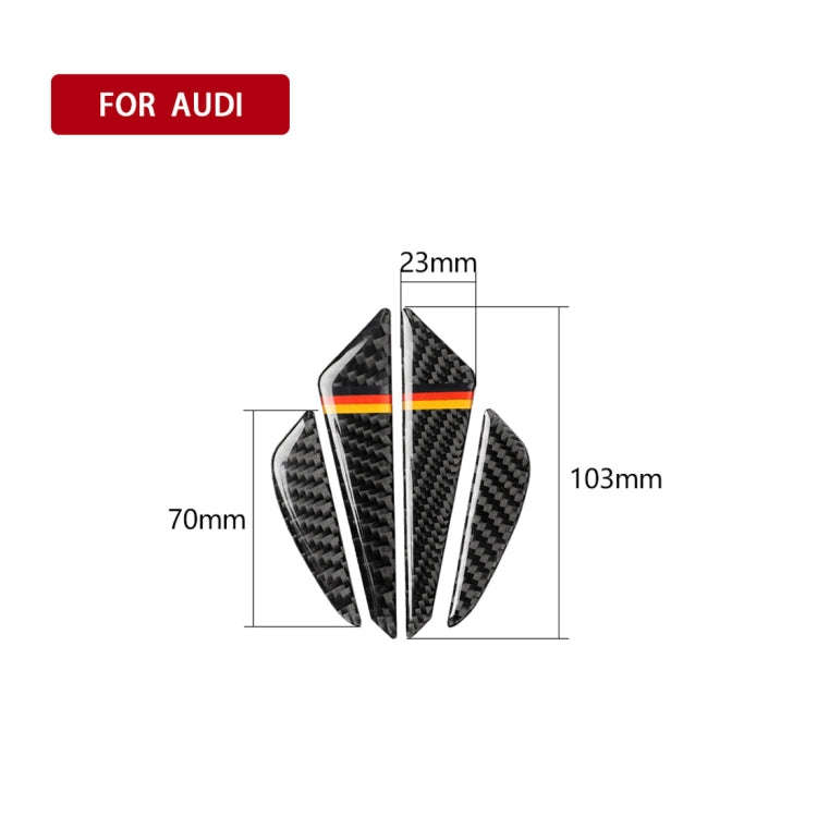 Car Carbon Fiber German Flag Pattern Anti-collision Sticker for Audi TT, Left and Right Drive Uni...