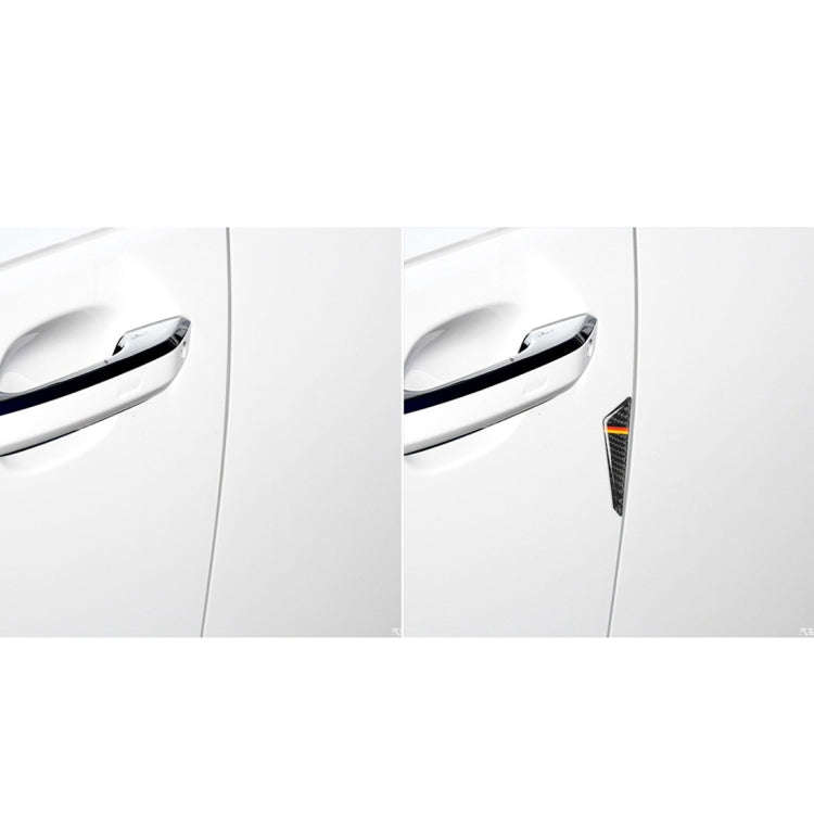 Car Carbon Fiber German Flag Pattern Anti-collision Sticker for Audi TT, Left and Right Drive Uni...