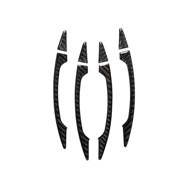 4 PCS Car Carbon Fiber Door Outside Handle Decorative Sticker for Audi A3 2014-2019, Left and Rig...