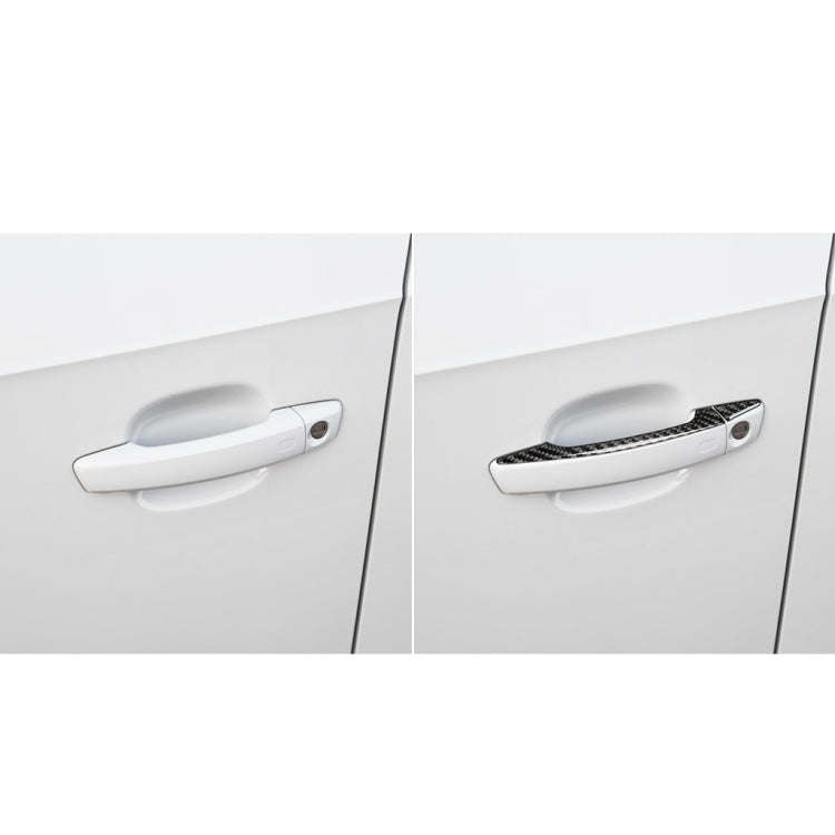 4 PCS Car Carbon Fiber Door Outside Handle Decorative Sticker for Audi A3 2014-2019, Left and Rig...