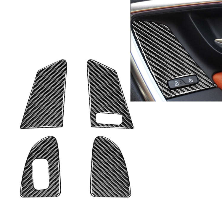 4 PCS Car Carbon Fiber Window Lifting Button Decorative Stickers for Volvo V60 / XC60 2010-2017 /...