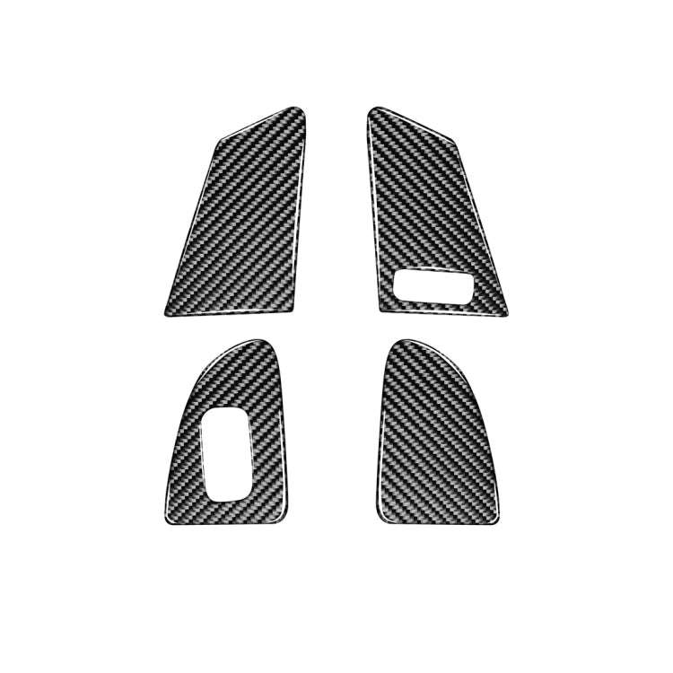 4 PCS Car Carbon Fiber Window Lifting Button Decorative Stickers for Volvo V60 / XC60 2010-2017 /...