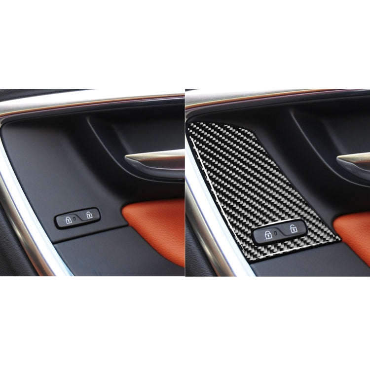 4 PCS Car Carbon Fiber Window Lifting Button Decorative Stickers for Volvo V60 / XC60 2010-2017 /...