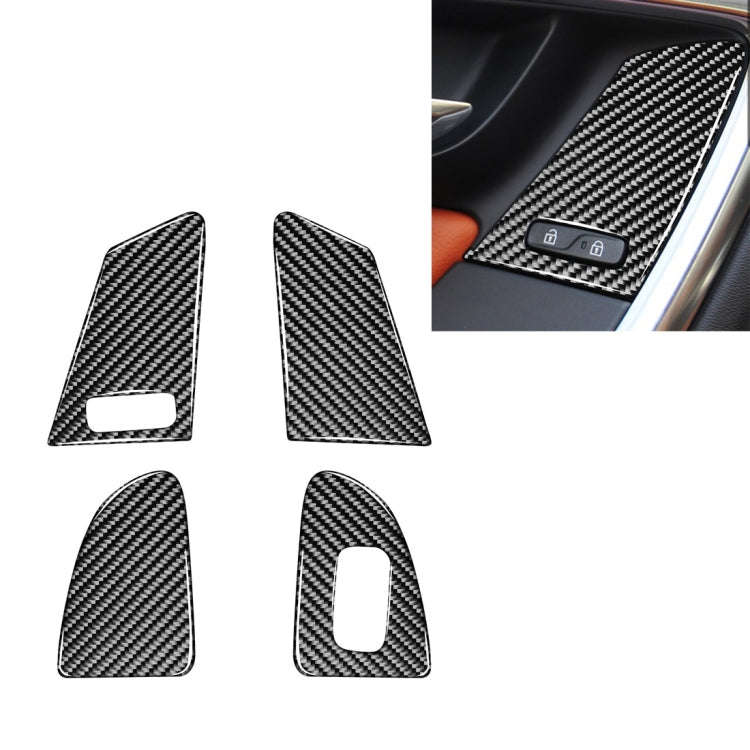4 PCS Car Carbon Fiber Window Lifting Button Decorative Stickers for Volvo V60 / XC60 2010-2017 /...