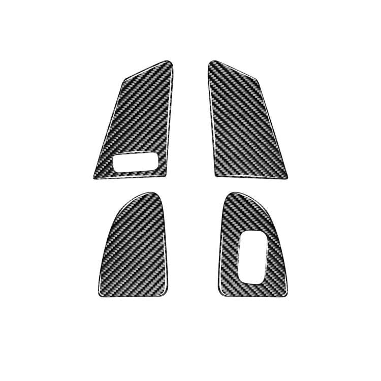 4 PCS Car Carbon Fiber Window Lifting Button Decorative Stickers for Volvo V60 / XC60 2010-2017 /...