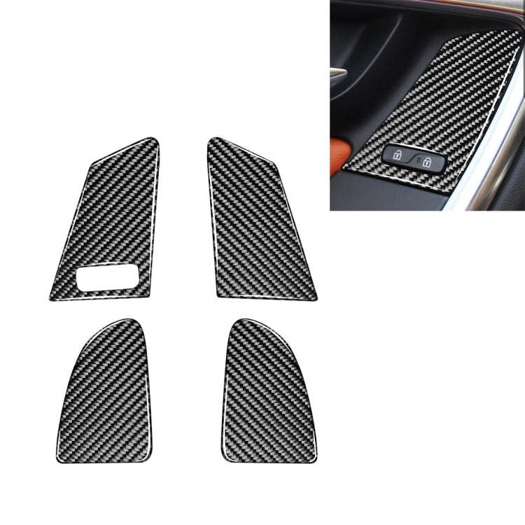 4 PCS Car Carbon Fiber Window Lifting Button Decorative Stickers for Volvo V60 / XC60 2010-2017 /...