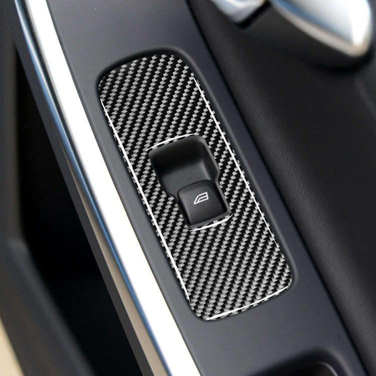 3 PCS Car Carbon Fiber Window Lifting Button Decorative Stickers for Volvo V60 2010-2017 / S60 20...