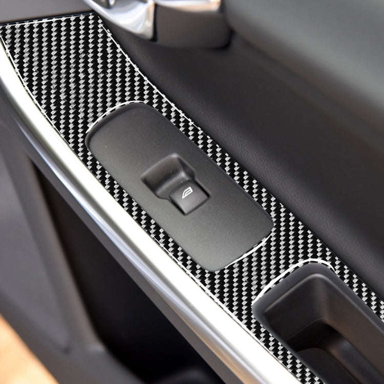 4 PCS Car Carbon Fiber Window Lifting Panel Decorative Stickers for Volvo V60 2010-2017 / S60 201...