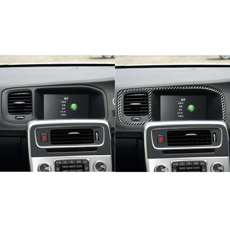 Car Carbon Fiber Navigation Frame Decorative Stickers for Volvo V60 2010-2017 / S60 2010-2018, Ri...