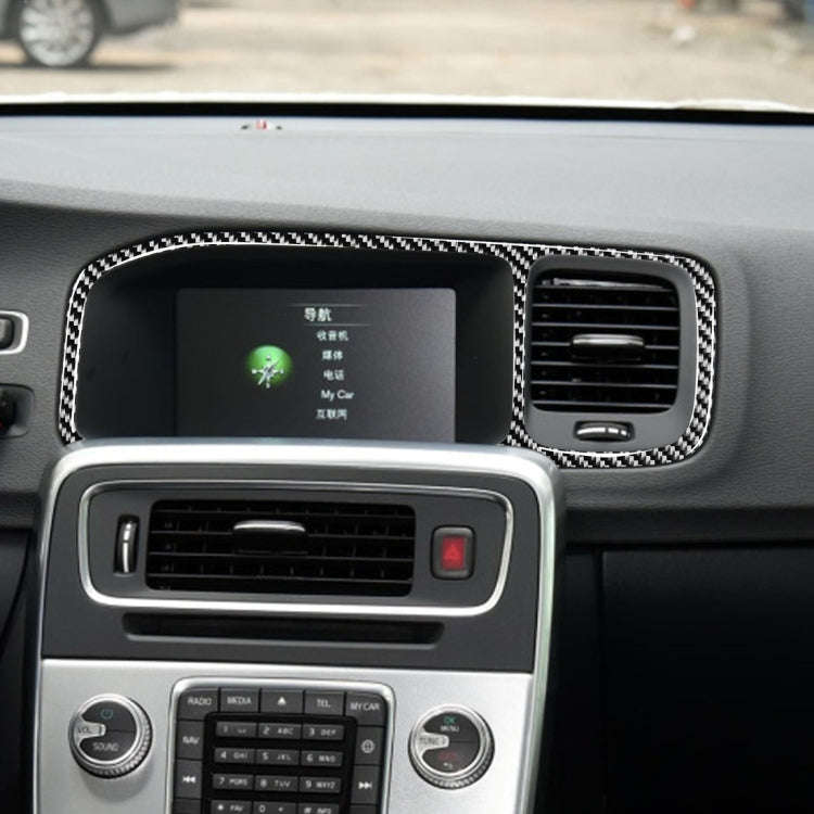 Car Carbon Fiber Navigation Frame Decorative Stickers for Volvo V60 2010-2017 / S60 2010-2018, Le...