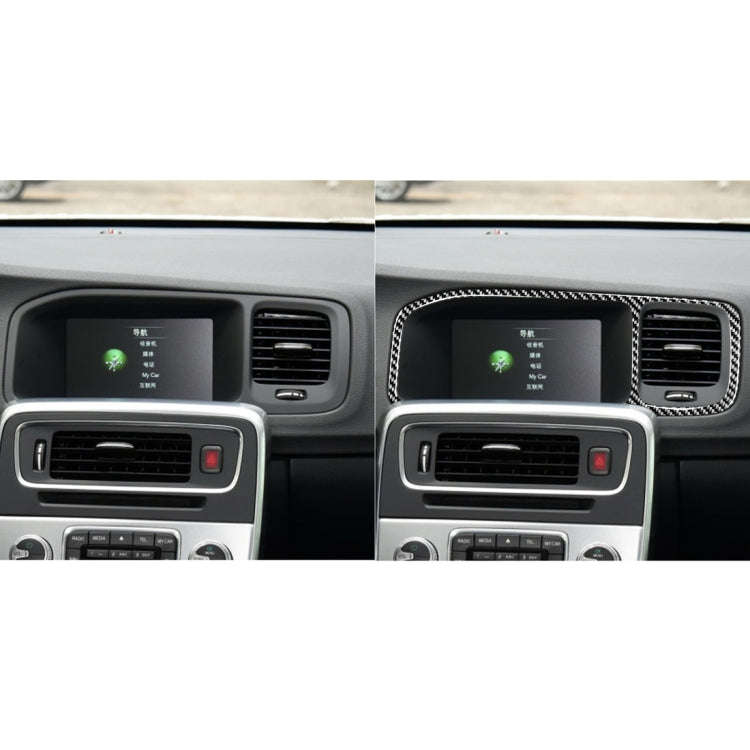 Car Carbon Fiber Navigation Frame Decorative Stickers for Volvo V60 2010-2017 / S60 2010-2018, Le...