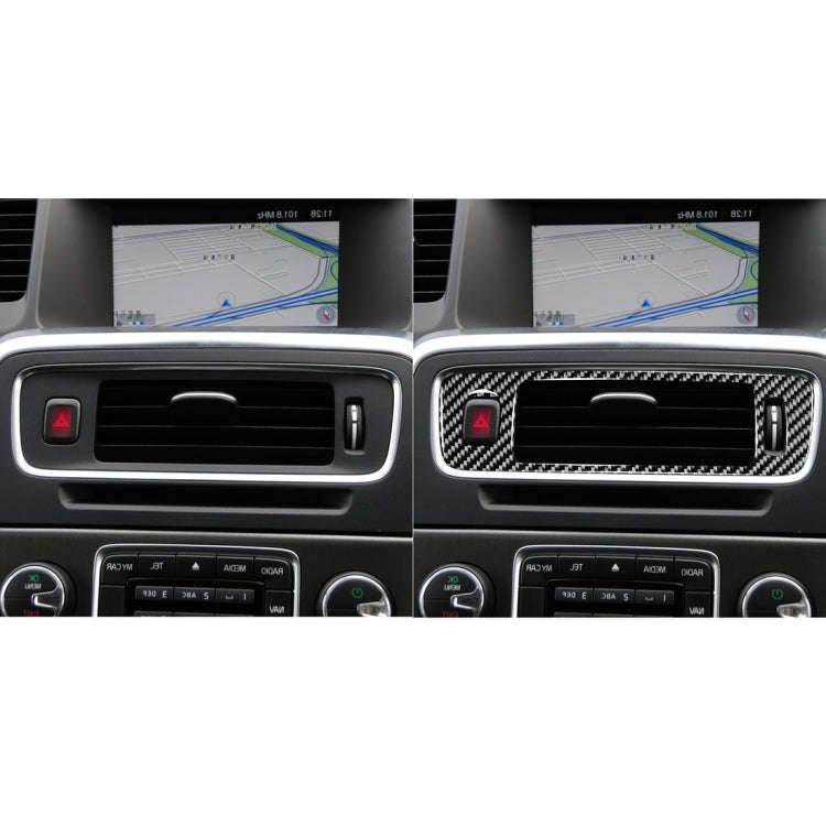 Car Carbon Fiber Central Control Below Air Outlet Decorative Stickers for Volvo V60 2010-2017 / S...