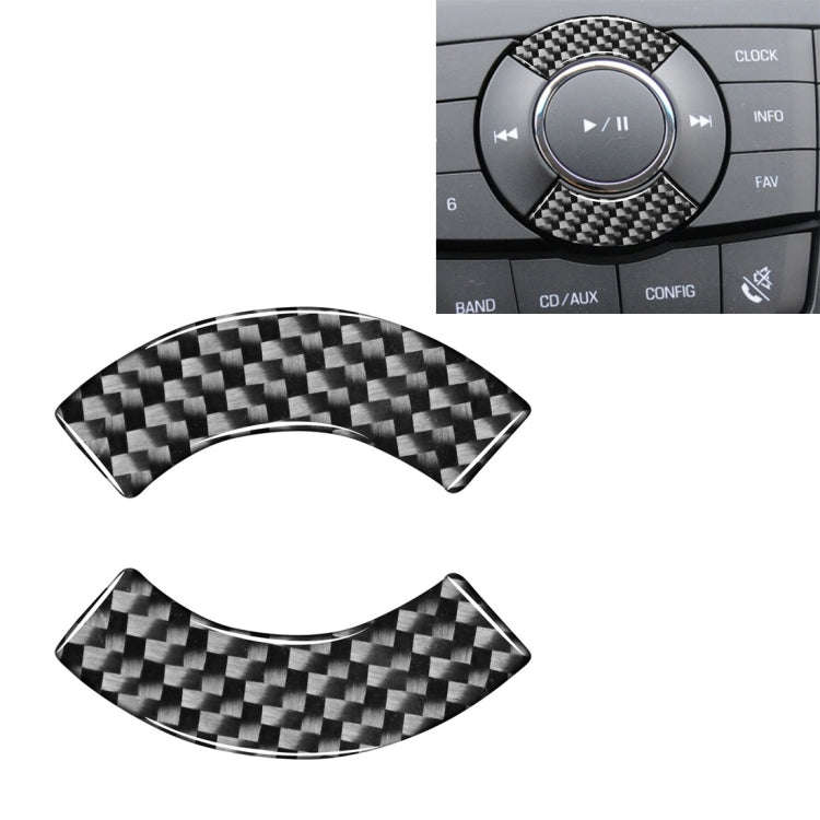 Car Carbon Fiber CD Button Decorative Sticker for Chevrolet Cruze 2009-2015, Left and Right Drive...