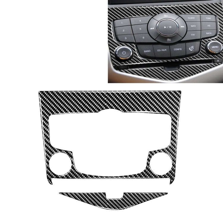 Car Carbon Fiber CD Panel Decorative Sticker for Chevrolet Cruze 2009-2015, Left and Right Drive ...