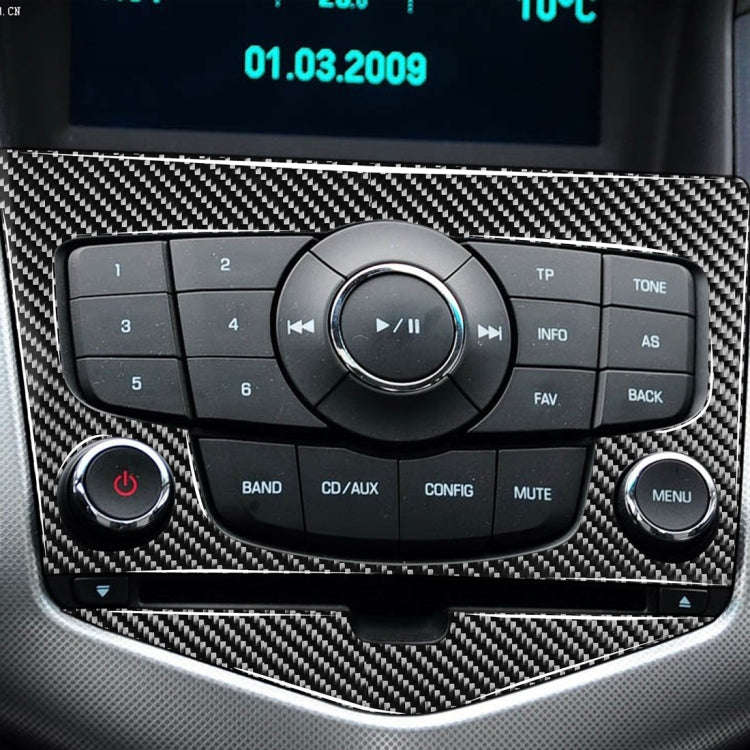 Car Carbon Fiber CD Panel Decorative Sticker for Chevrolet Cruze 2009-2015, Left and Right Drive ...