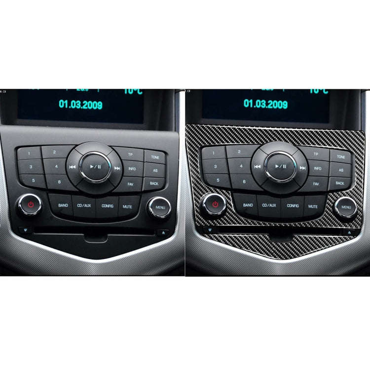 Car Carbon Fiber CD Panel Decorative Sticker for Chevrolet Cruze 2009-2015, Left and Right Drive ...
