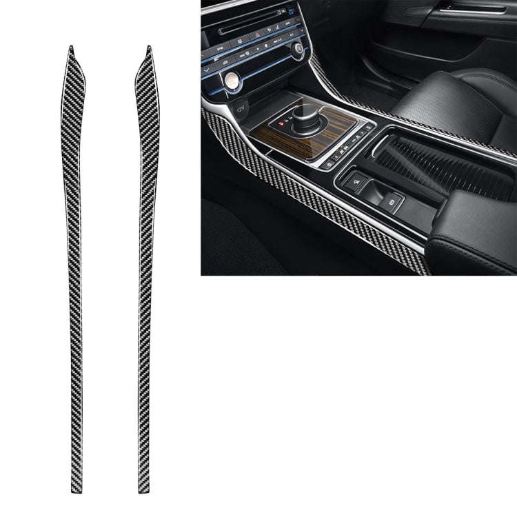 2 PCS Car Carbon Fiber Armrest Decorative Stickers for Jaguar XE X760 XF X260 2016-2020, Left and...