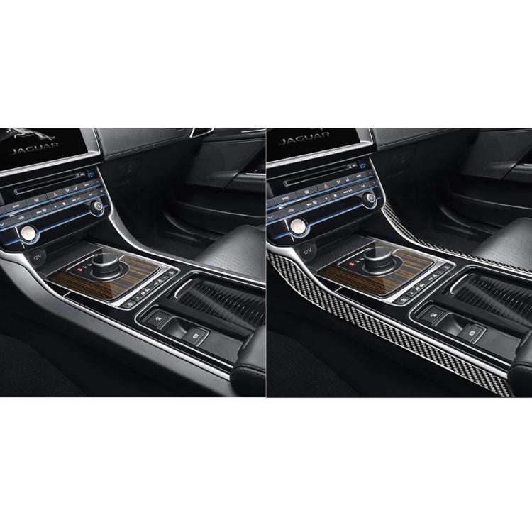 2 PCS Car Carbon Fiber Armrest Decorative Stickers for Jaguar XE X760 XF X260 2016-2020, Left and...