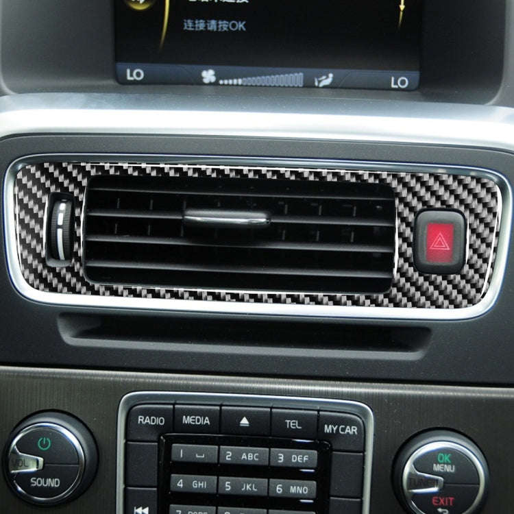 Car Carbon Fiber Central Control Below Air Outlet Decorative Stickers for Volvo V60 2010-2017 / S...