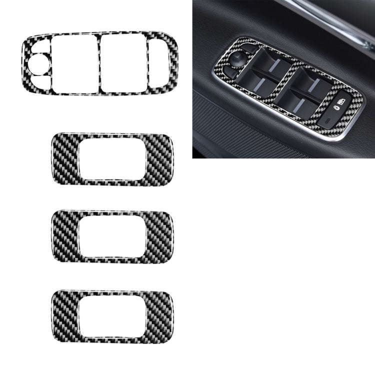 4 in 1 Car Carbon Fiber Lifting Panel Decorative Stickers for Jaguar F-PACE X761 XE X760 2016-202...