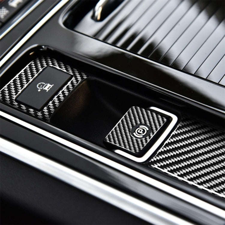 3 in 1 Car Carbon Fiber Electronic Handbrake Decorative Stickers for Jaguar F-PACE X761 XE X760 X...