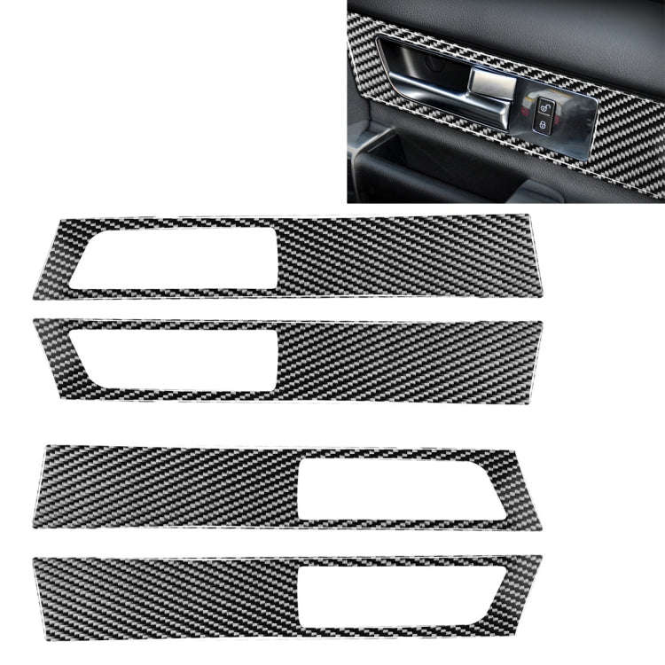 4 PCS Car Carbon Fiber Door Inner Handle Decorative Sticker for Land Rover Discovery 4 2010-2016,...