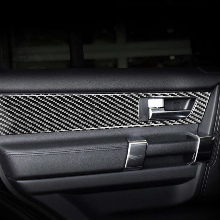 4 PCS Car Carbon Fiber Door Inner Handle Decorative Sticker for Land Rover Discovery 4 2010-2016,...