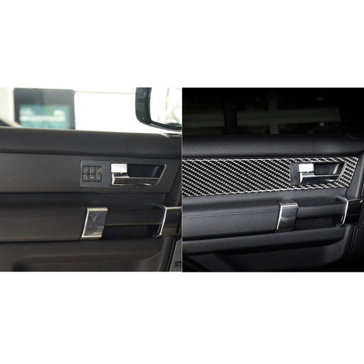 4 PCS Car Carbon Fiber Door Inner Handle Decorative Sticker for Land Rover Discovery 4 2010-2016,...
