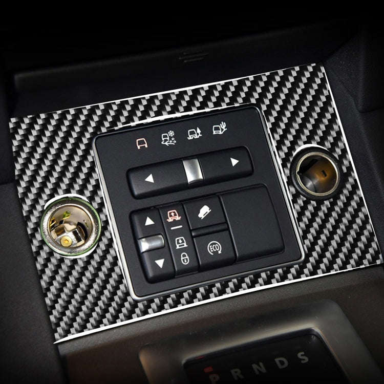 Car Carbon Fiber Cigarette Lighter Panel Decorative Sticker for Land Rover Discovery 4 2010-2016,...