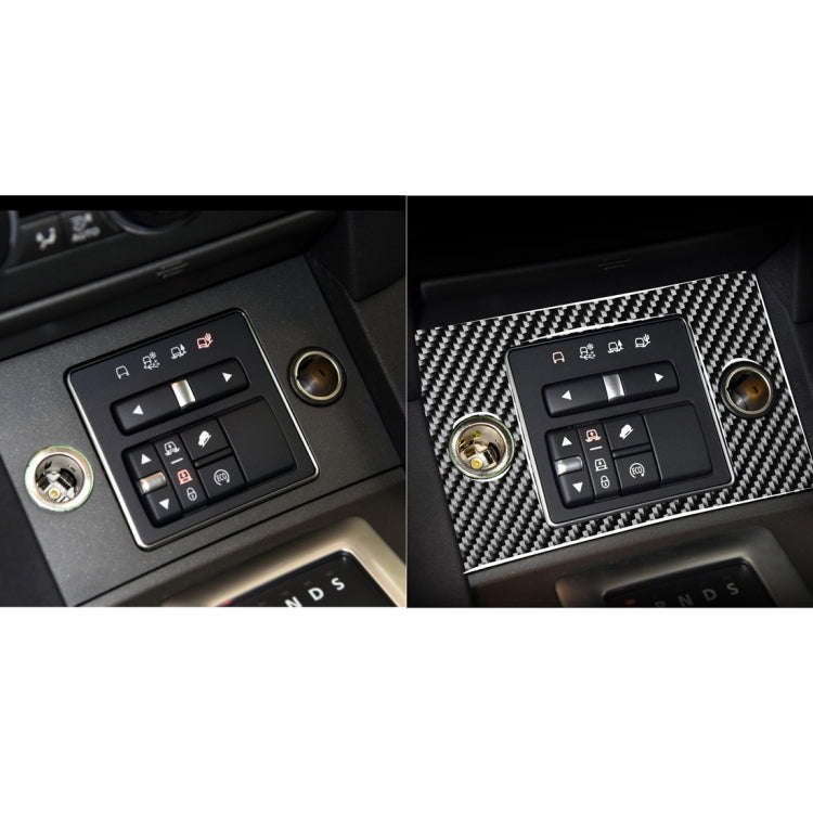 Car Carbon Fiber Cigarette Lighter Panel Decorative Sticker for Land Rover Discovery 4 2010-2016,...