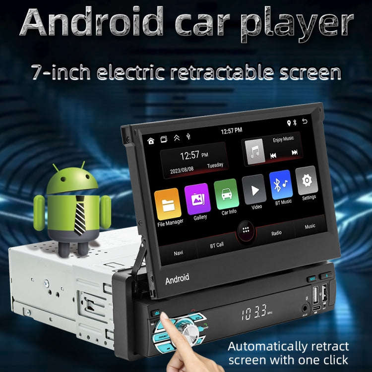 HD 7 inch Single Din Car Android Player GPS Navigation Bluetooth Touch Stereo Radio, Support Mirr...
