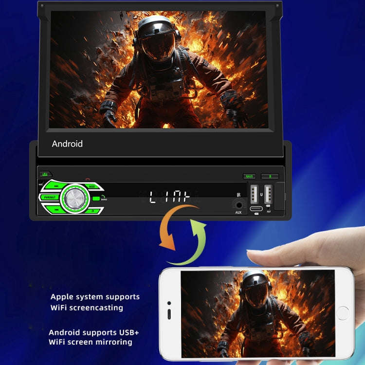 HD 7 inch Single Din Car Android Player GPS Navigation Bluetooth Touch Stereo Radio, Support Mirr...