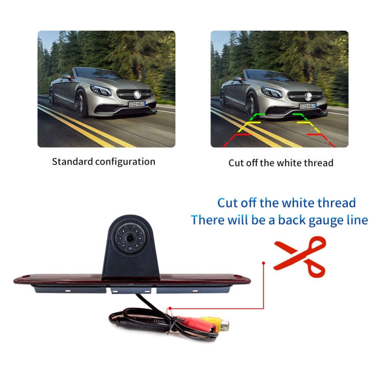 PZ461 Car Waterproof High Position Tail Light Brake Light View Camera + 7 inch Rearview Monitor f...