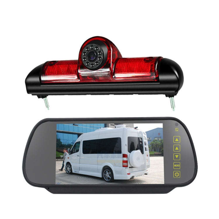 PZ460 Car Waterproof HD High Position Brake Light View Camera + 7 inch Rearview Monitor for Fiat ...