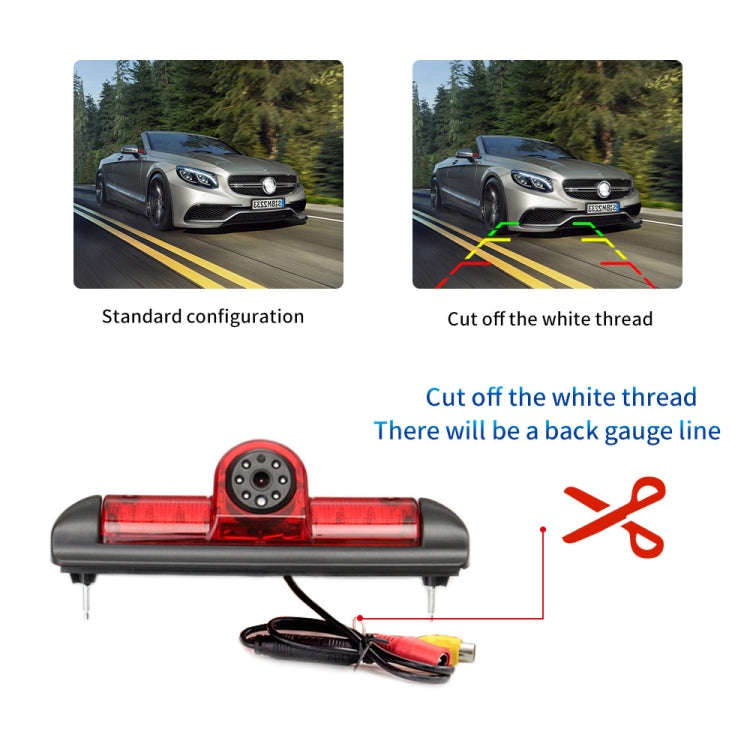 PZ460 Car Waterproof HD High Position Brake Light View Camera + 7 inch Rearview Monitor for Fiat ...