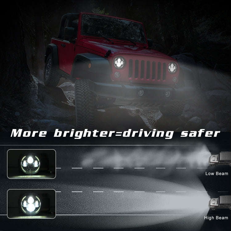 7 inch H4 / H13 DC 9V-30V 3000LM 3000K-6000K 25W Car Round Shape LED Headlight Lamps for Jeep Wra...