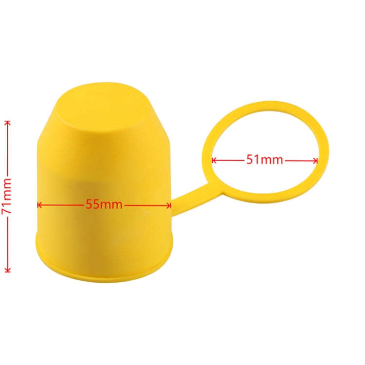 50mm Plastic Car Truck Tow Ball Cover Cap Towing Hitch Trailer Towball Protection (Yellow)