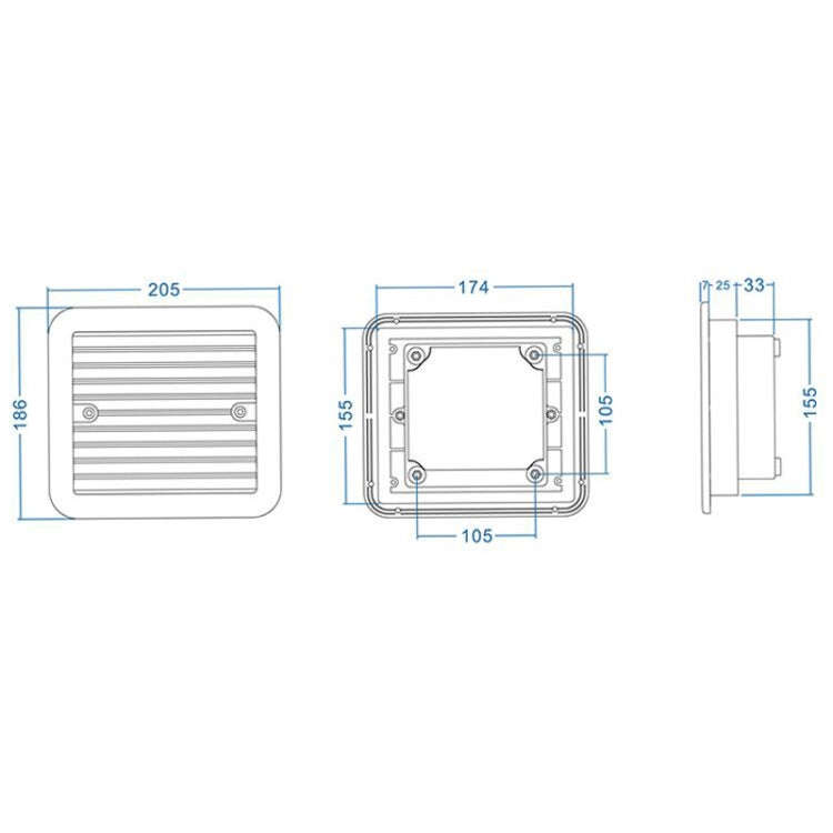 12V White Air Vent with Fan RV Trailer Caravan Gale Side Air Ventilation(White)