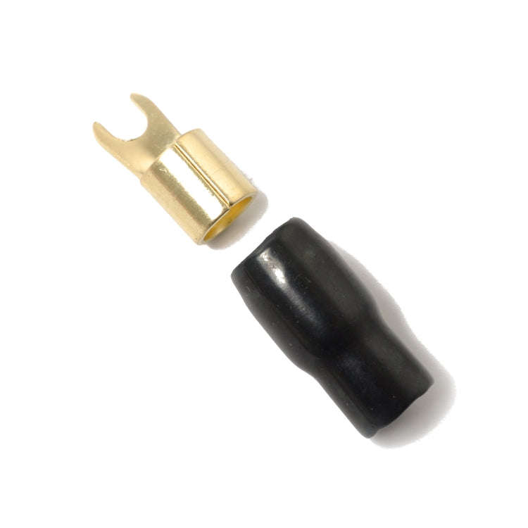 5 Pairs Car Audio Power Ground Wire Fork Terminals Brass 4 Gauge 5/16 inch Connectors Red and Bla...