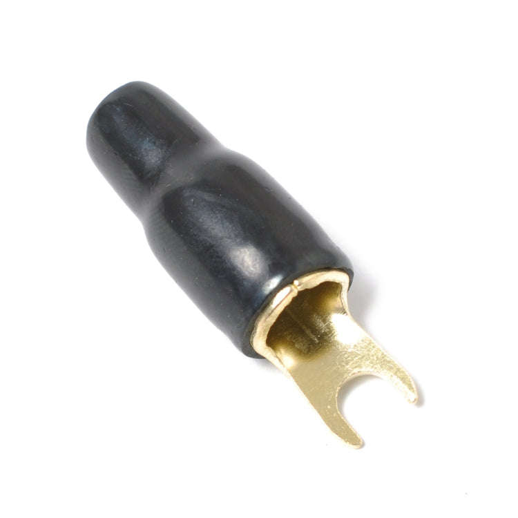5 Pairs Car Audio Power Ground Wire Fork Terminals Brass 4 Gauge 5/16 inch Connectors Red and Bla...